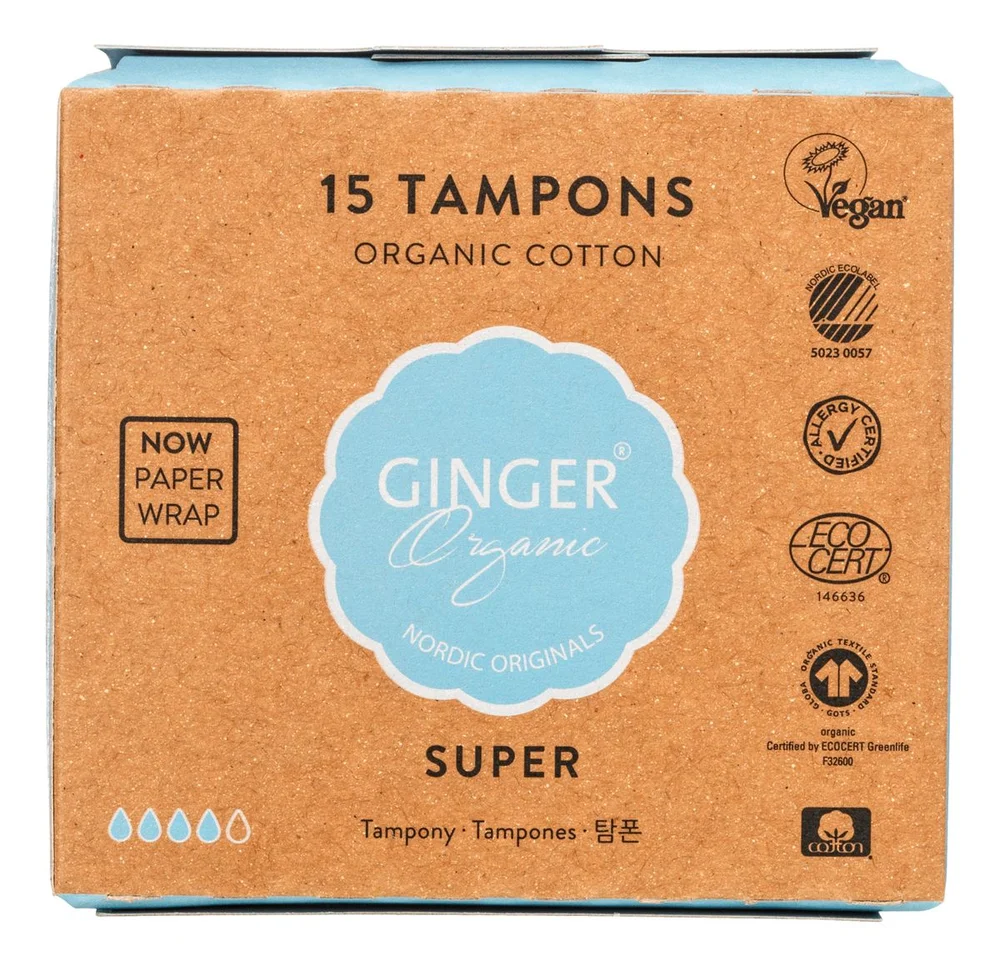 Ginger Organic Tampong – Super Ø – 15 stk. v:4101570 Ginger Organic Tampong – Super Ø – 15 stk. v:4101570
