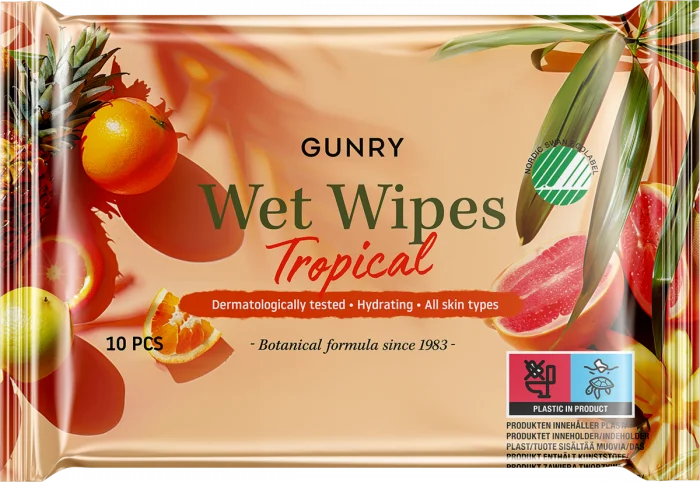 GUNRY Wet Wipes Tropical 10 stk v:4498547 GUNRY Wet Wipes Tropical 10 stk v:4498547