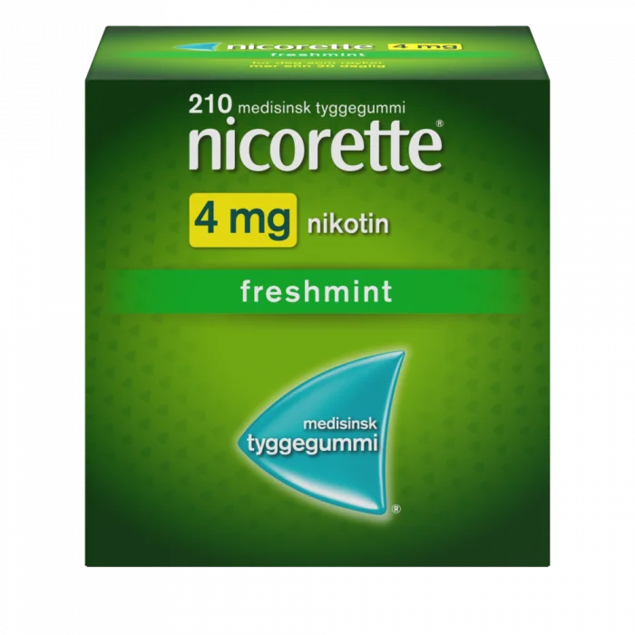 Nicorette 4 mg tyggegummi freshmint 210 stk v:3632244 Nicorette 4 mg tyggegummi freshmint 210 stk v:3632244
