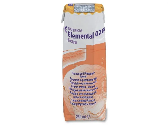 Nutricia Elemental 028 Extra LQ næringsdrikk appelsin-/ananassmak 18×250 ml v:1724479 Nutricia Elemental 028 Extra LQ næringsdrikk appelsin-/ananassmak 18×250 ml v:1724479