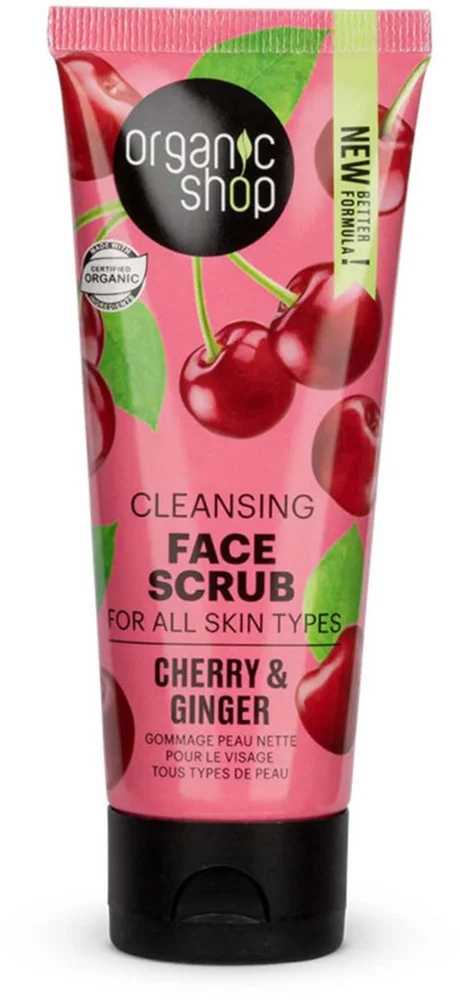 Organic Shop Face Scrub Cherry & Ginge 75 ml v:1032655 Organic Shop Face Scrub Cherry & Ginge 75 ml v:1032655