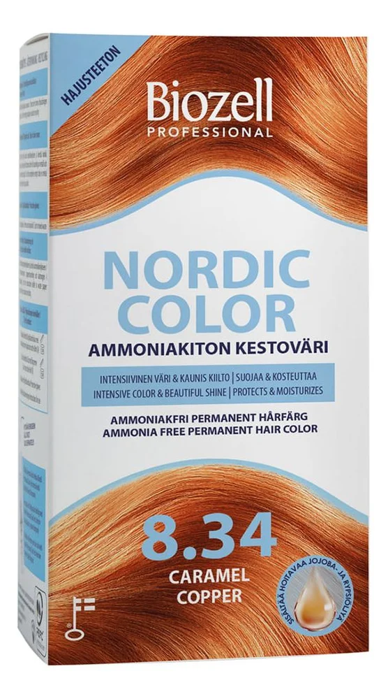 Biozell Professional Nordic Color Caramel Copper 8.34 – 2 x 60 ml. v:4249237 Biozell Professional Nordic Color Caramel Copper 8.34 – 2 x 60 ml. v:4249237