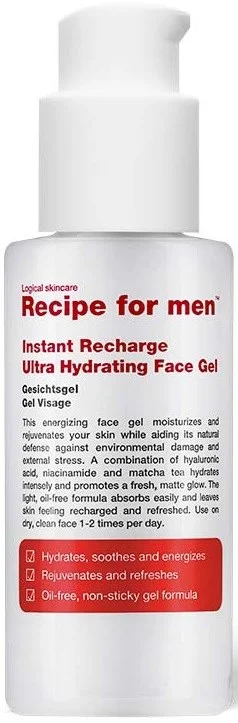 Recipe for men Instant Recharge Ultra Hydrating Face Gel 75 ml v:6471312 Recipe for men Instant Recharge Ultra Hydrating Face Gel 75 ml v:6471312