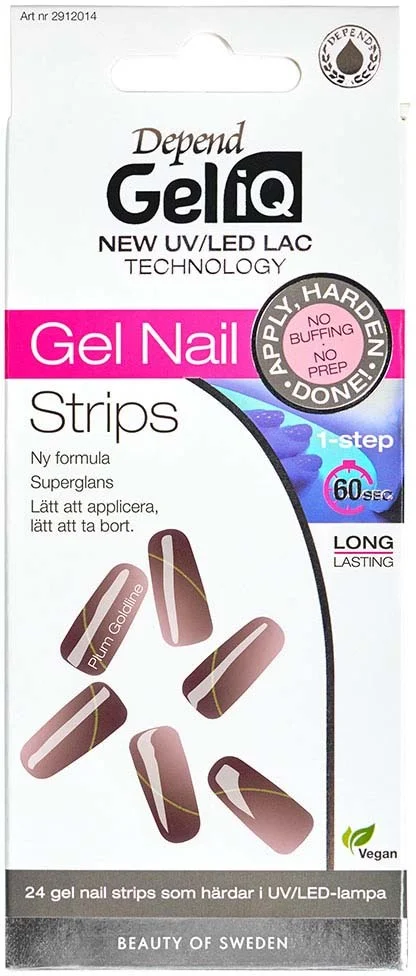 Depend Gel iQ Gel Nail Strips Plum Goldline v:8176222
