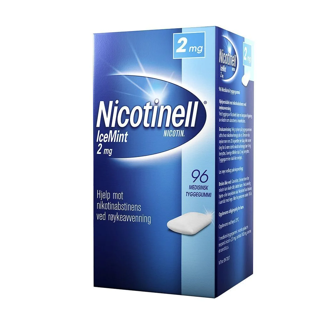 Nicotinell tyggegummi 2mg icemint – 96 stk v:3469833