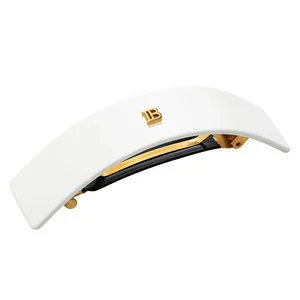 Balmain Cellulose Acetate Barrette Pour Cheveux Large Hairclip White v:2327886