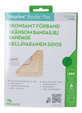 Mepilex border flex, 10x10cm – 2 stk v:7916329 Mepilex border flex, 10x10cm – 2 stk v:7916329