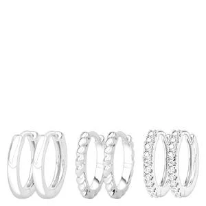 Muli Collection Mini Huggies Silver 3pck v:9650969 Muli Collection Mini Huggies Silver 3pck v:9650969