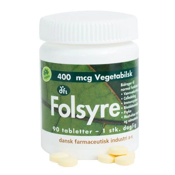 DFI Folsyre 400 mcg – 90 tabletter v:6724892 DFI Folsyre 400 mcg – 90 tabletter v:6724892