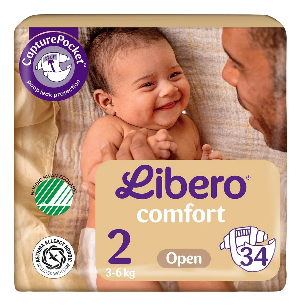 Libero Comfort 2 Åpen Bleie 3-6 kg – 34 stk. v:5974999 Libero Comfort 2 Åpen Bleie 3-6 kg – 34 stk. v:5974999