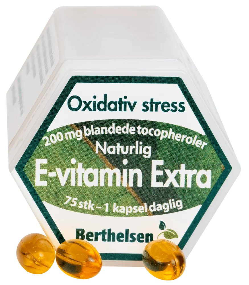 Berthelsen E-vitamin Extra 200mg - 75 stk v:6037166