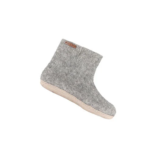 Ullstøvel m. Lærsåle Light Grey | 45 v:1361121 Ullstøvel m. Lærsåle Light Grey | 45 v:1361121