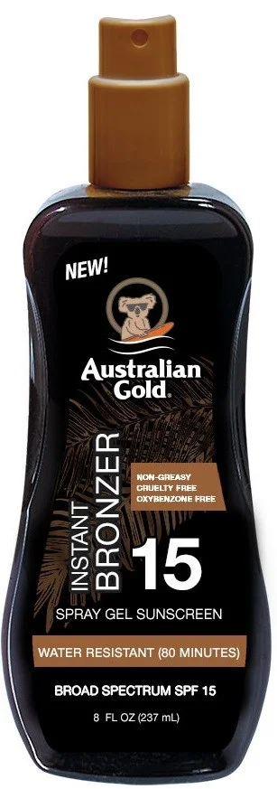 Australian Gold SPF15 Spray Gel With Bronzer 237 ml v:3615365 Australian Gold SPF15 Spray Gel With Bronzer 237 ml v:3615365