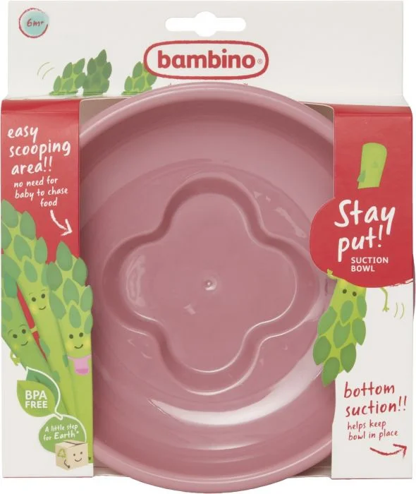 Bambino Stay Put Bowl spiseskål kirsebærrød 1 stk v:6003202 Bambino Stay Put Bowl spiseskål kirsebærrød 1 stk v:6003202