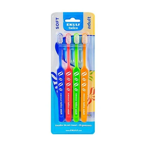 Ekulf Twice Adult Tannbørste – 4 stk v:7362775 Ekulf Twice Adult Tannbørste – 4 stk v:7362775