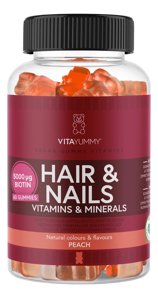 VitaYummy Hair & Nails Peach – 60 stk. v:4794331 VitaYummy Hair & Nails Peach – 60 stk. v:4794331