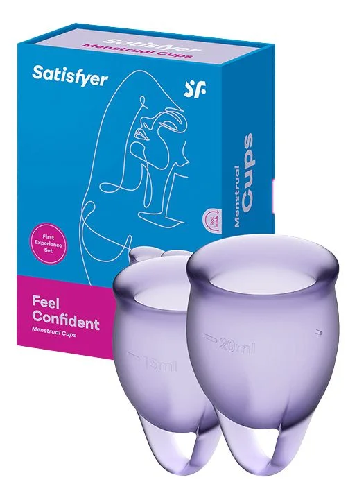 Satisfyer Feel Confident Menstruasjonskopp, Purple - 2 stk. v:9266419