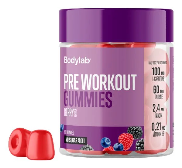 Bodylab Pre Workout Gummies Berry - 60 stk. v:7807214