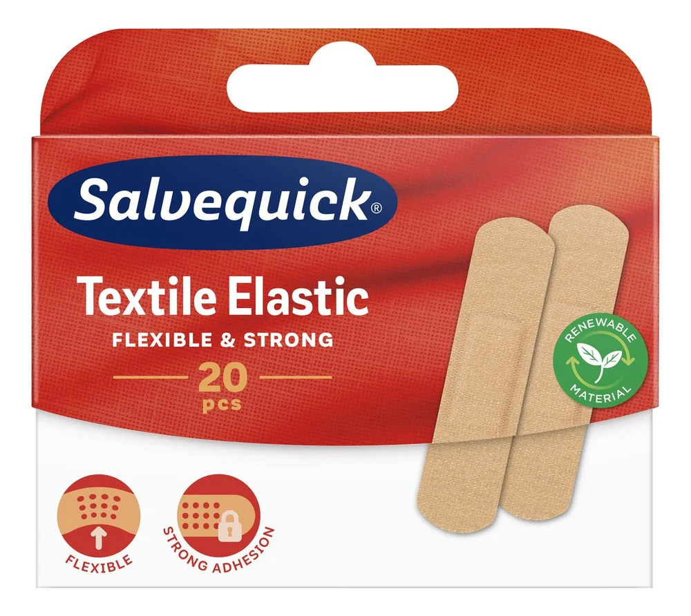 SalvequickMED Textile Elastic Plaster – 20 stk v:5494431 SalvequickMED Textile Elastic Plaster – 20 stk v:5494431