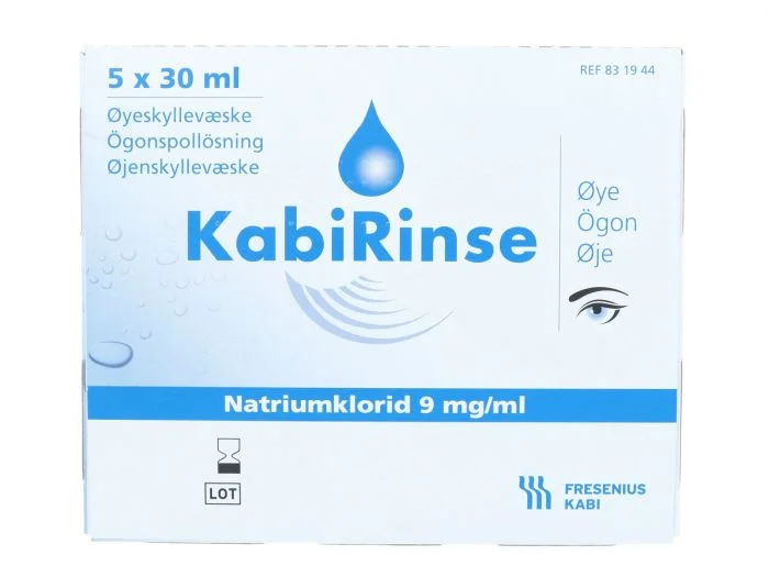 KabiRinse natriumklorid 9 mg/ml øyeskyllevæske 5×30 ml v:5149549