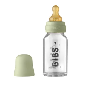 BIBS Baby Glass Bottle Complete Set Latex Sage 110ml v:6136077