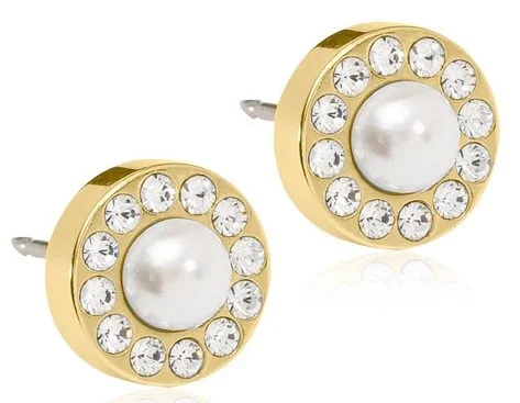 Blomdahl Earrings Brilliance Halo Pearl 8 mm White v:5115020