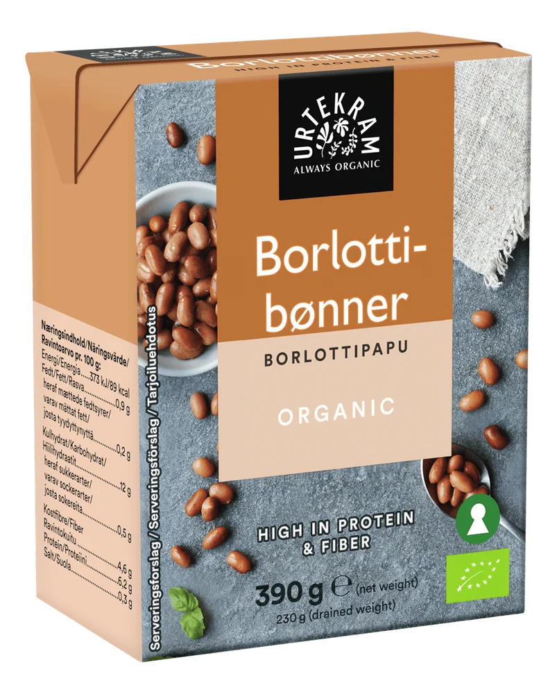 Urtekram Food Borlottibønner Tetra Ø – 390 g. v:9981590 Urtekram Food Borlottibønner Tetra Ø – 390 g. v:9981590