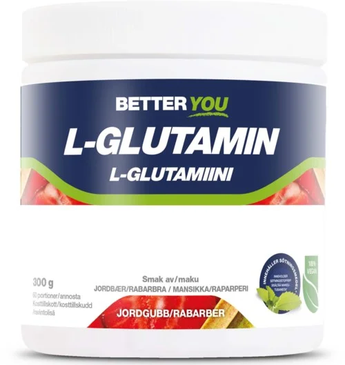 Better You Naturligt L-Glutamin Jordgubb/Rabarber 300 g v:1623399