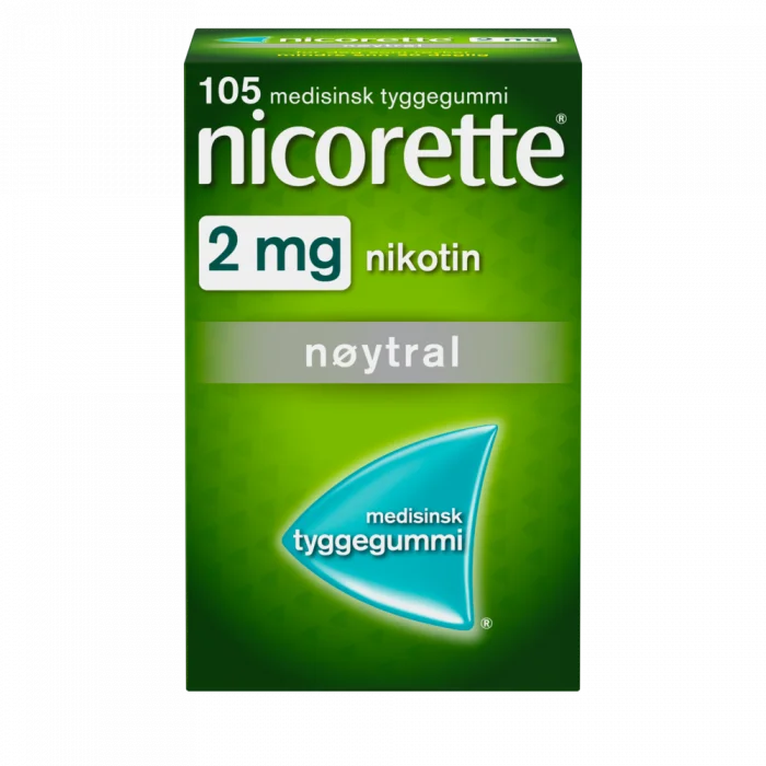 Nicorette 2 mg tyggegummi nøytral 105 stk v:5094156 Nicorette 2 mg tyggegummi nøytral 105 stk v:5094156