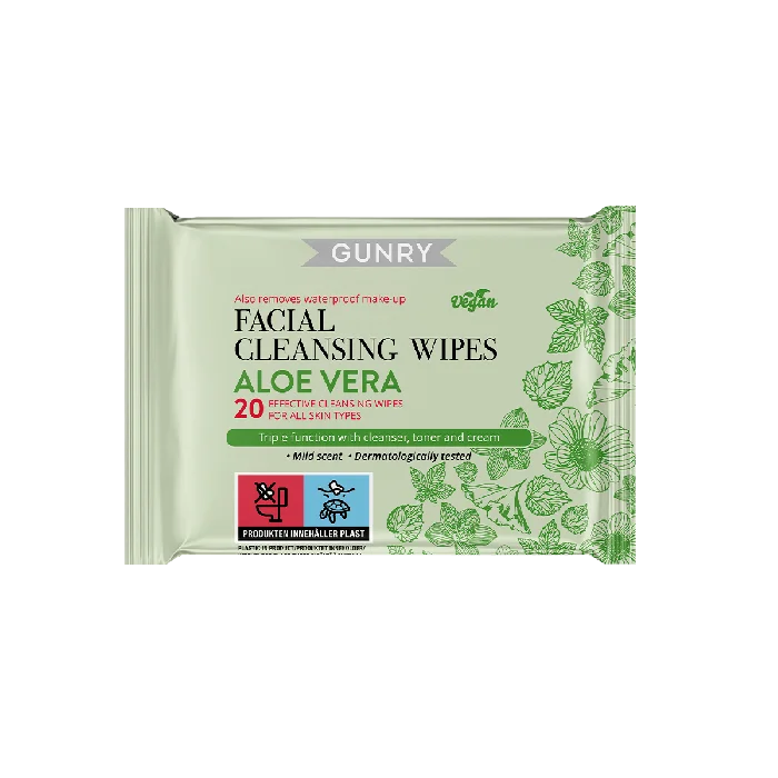 GUNRY Facial Cleansing Wipes Aloe Vera 20 stk v:9798449