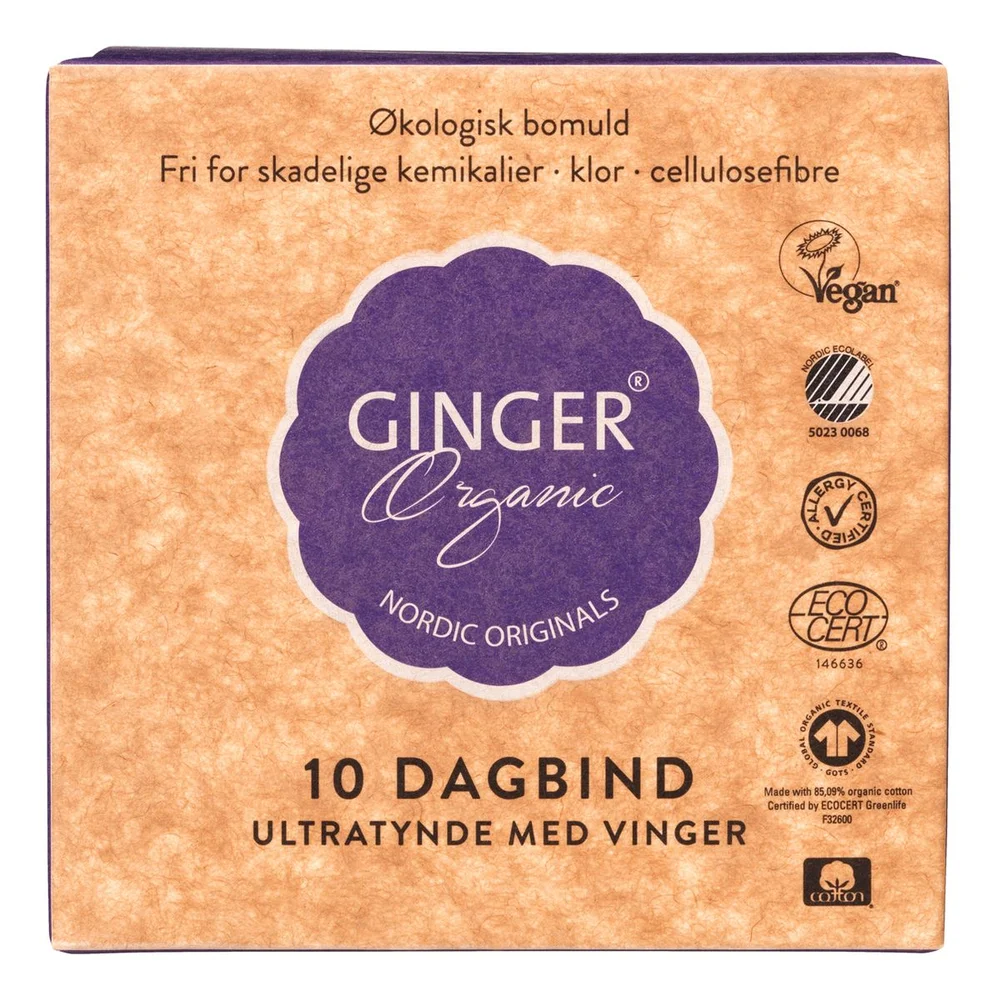 Ginger Organic dagbind med vinger Ø – 10 stk v:7367895