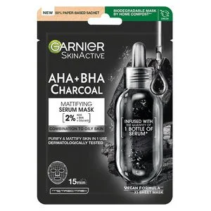 Garnier Tissue Mask Pure Charcaol Black Algae Purifying & Hydrating Pore-Tightning 28g v:3950937