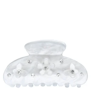 DARK Flower & Butterfly Hair Claw Small Grey v:4351161