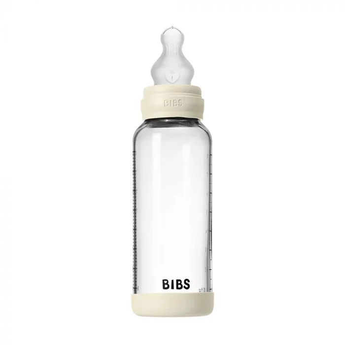 BIBS Glass Baby Bottle Round Silicone 1 pack 240 ml Medium Flow Ivory v:9469263 BIBS Glass Baby Bottle Round Silicone 1 pack 240 ml Medium Flow Ivory v:9469263