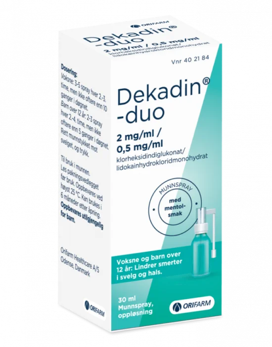 Dekadin-duo 2 mg/ml+0,5 mg/ml munnspray mentol 30 ml v:2043149