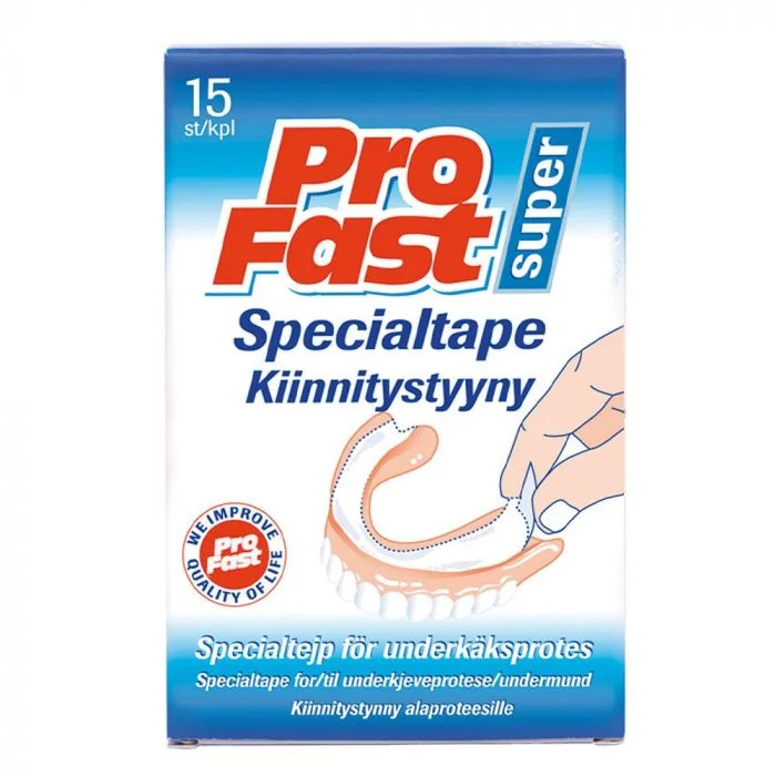 ProFast Super Special festetape underkjeveprotese 15 stk v:6449058 ProFast Super Special festetape underkjeveprotese 15 stk v:6449058
