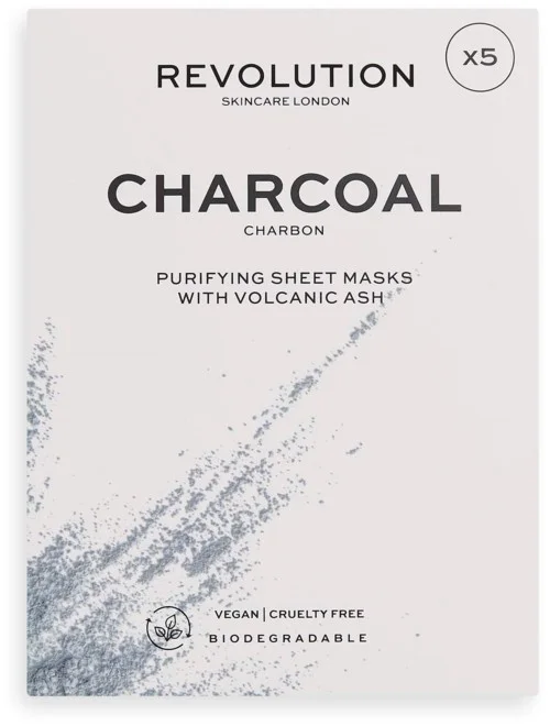 Revolution Beauty London Biodegradable Purifying Charcoal Sheet Mask 5 Pack v:5723919 Revolution Beauty London Biodegradable Purifying Charcoal Sheet Mask 5 Pack v:5723919