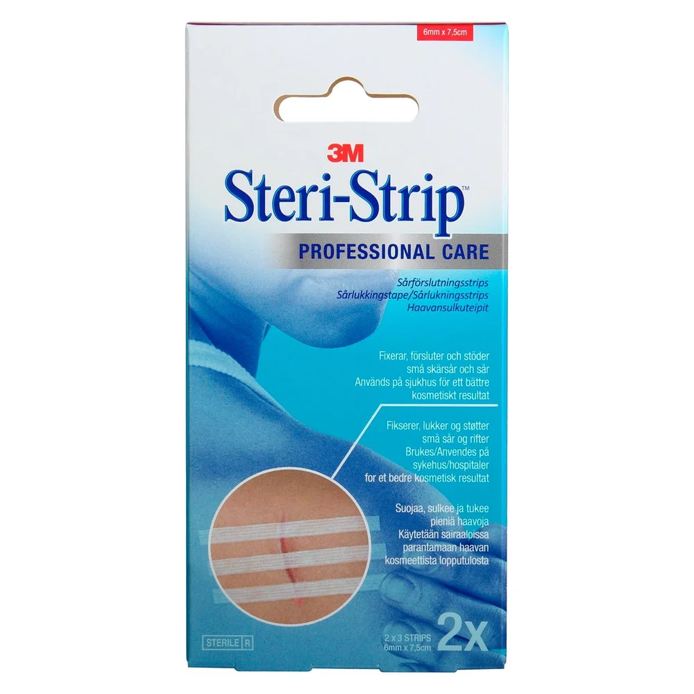Steri-Strip Sårlukningsstrips – 6 x 7,5 cm – 6 stk v:1482795 Steri-Strip Sårlukningsstrips – 6 x 7,5 cm – 6 stk v:1482795