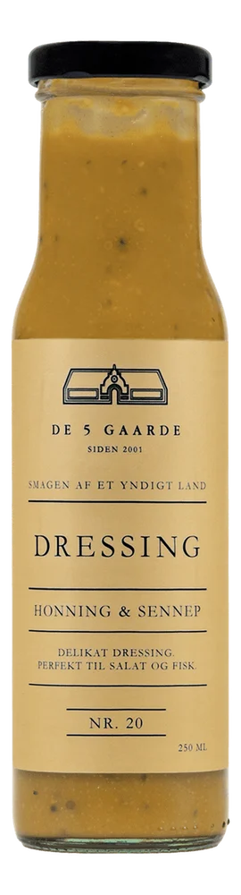 DE 5 GAARDE Dansk premium honning/sennep dressing – 250 ml. v:8576021