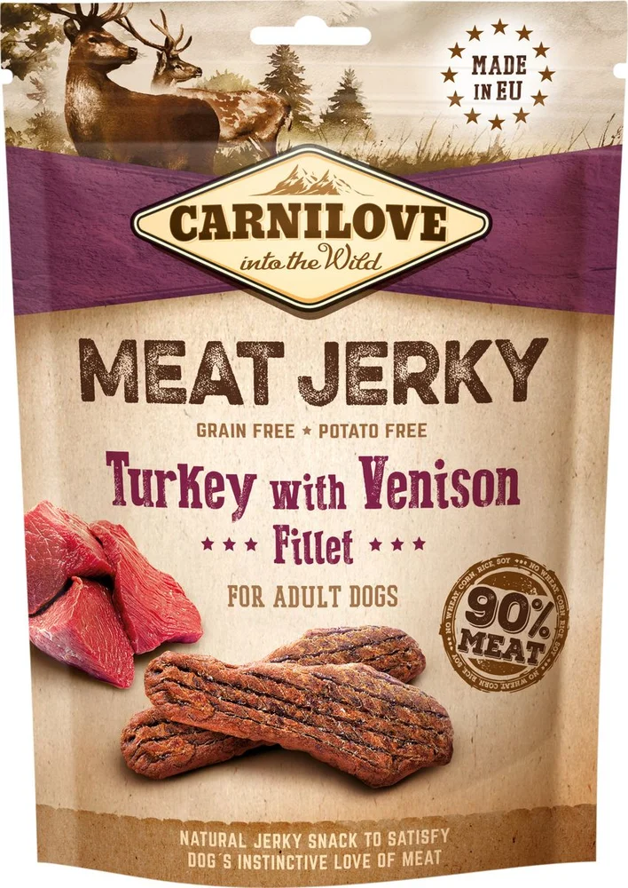 Carnilove Jerky Turkey with Venison Fillet – 100 g v:8888932