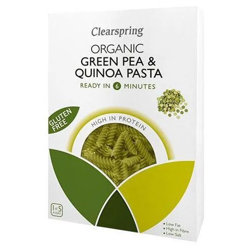 Clearspring Fusilli med grønne erter og quinoa Ø – 250 g v:4559223