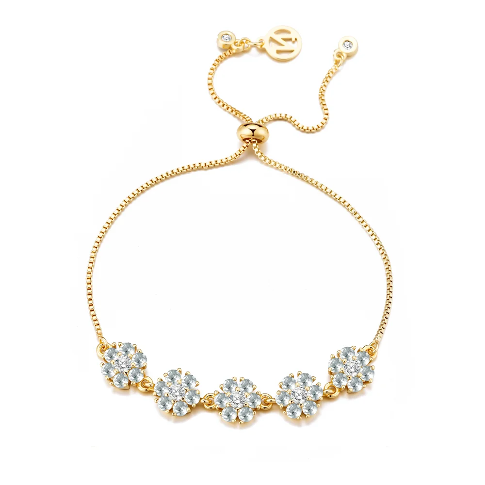 Nora Norway Mira Bracelet Gold Aqua v:9753809