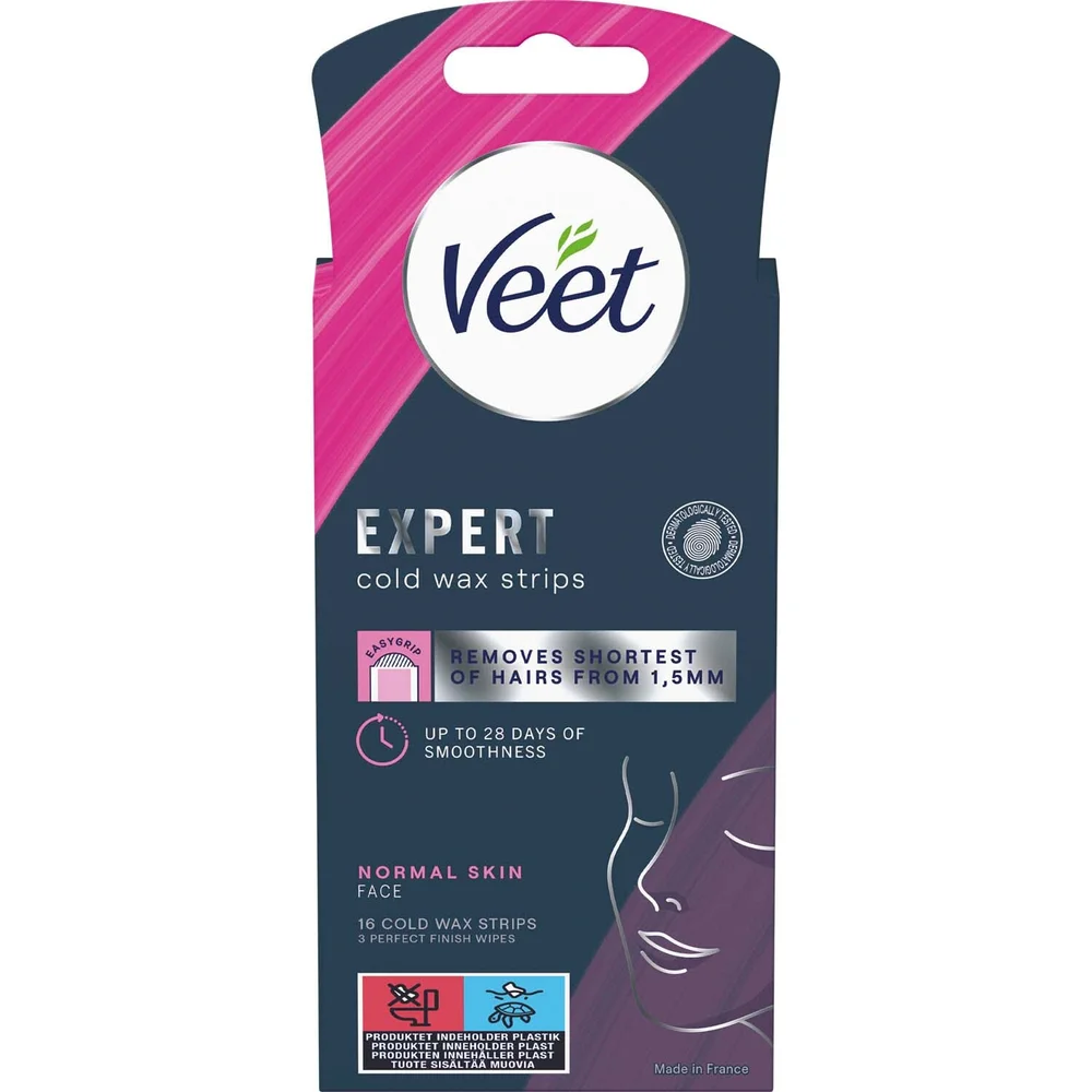 Veet Expert Cold Wax Strips - Langvarig Silkehud i Ansiktet v:5175236