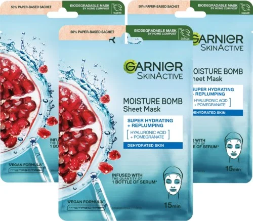 Garnier Pomegranate Sheet Mask Trio v:1047966 Garnier Pomegranate Sheet Mask Trio v:1047966