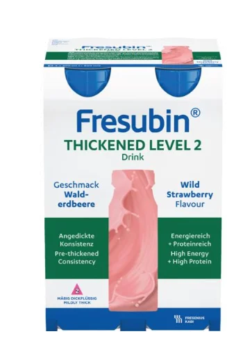 Fresubin Thickened Level 2 næringsdrikk markjordbær 4×200 ml v:6858082 Fresubin Thickened Level 2 næringsdrikk markjordbær 4×200 ml v:6858082