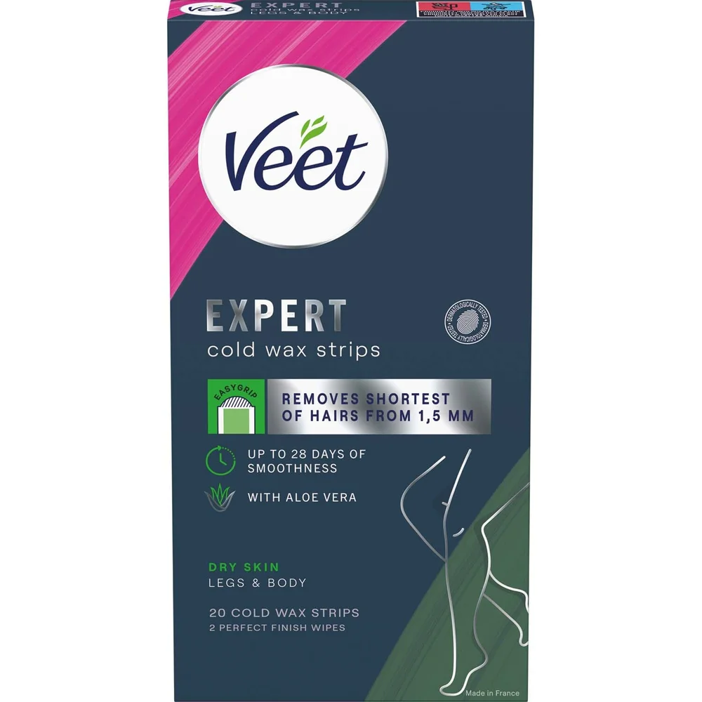 Veet Expert Cold Wax Strips for tørr hud, 20 stk v:9624120 Veet Expert Cold Wax Strips for tørr hud, 20 stk v:9624120