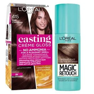 L’Oréal Paris Casting Creme Gloss 415 Iced Chocolate og Magic Retouch Brown v:2343694