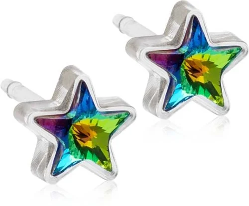 Blomdahl Medical Plastic Star 6 mm Green shimmer v:4825569