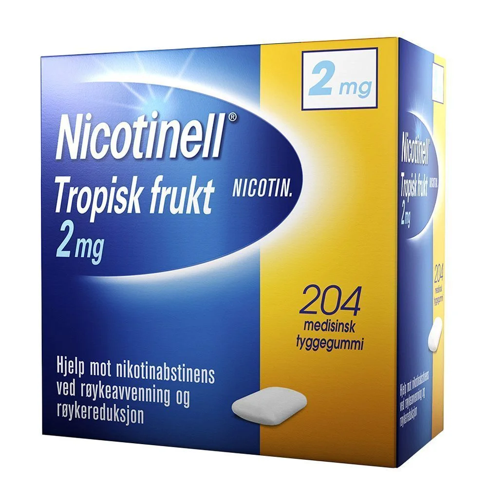 Nicotinell tyggegummi 2mg tropisk frukt – 204 stk v:4635521