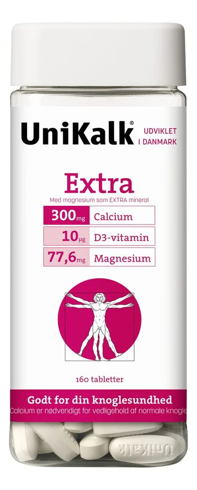 UniKalk Extra m/D vitamin og magnesium, 300 mg – 140 stk. v:7097557 UniKalk Extra m/D vitamin og magnesium, 300 mg – 140 stk. v:7097557